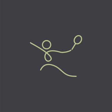 Premium Badminton Spor Logosu Tasarımı. Simge Badminton Çizim Vektörü