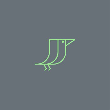 Modern konseptli birinci sınıf kuş logosu. Kuş simgesi vektör illüstrasyonu