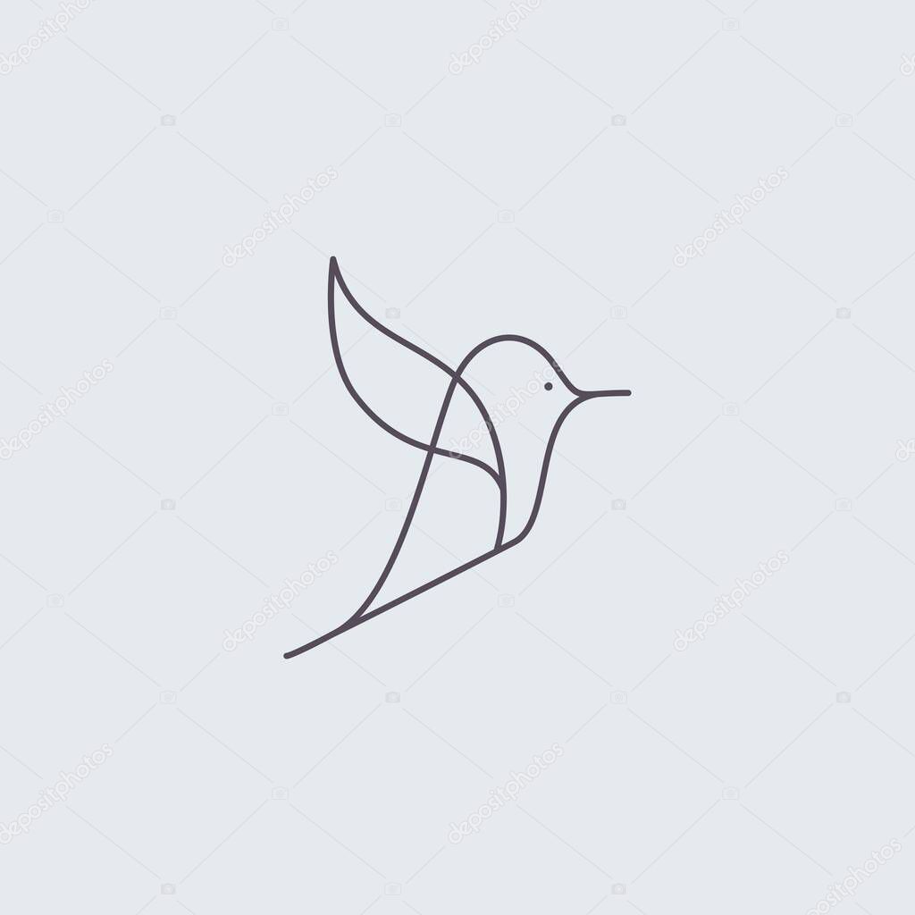 Premium Bird logo with modern concept. Bird icon vector illustration