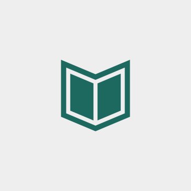 Premium kitap logosu tasarımı. Soyut kitap simgesi vektör illüstrasyonu