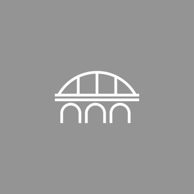 Premium konseptli köprü logosu tasarımı. Soyut köprü simgesi vektör illüstrasyonu