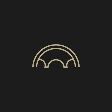 Premium konseptli köprü logosu tasarımı. Soyut köprü simgesi vektör illüstrasyonu