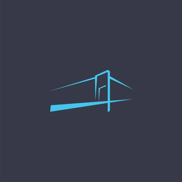 Bridge Logo Design Met Premium Concept Abstracte Brug Pictogram Vector — Stockvector
