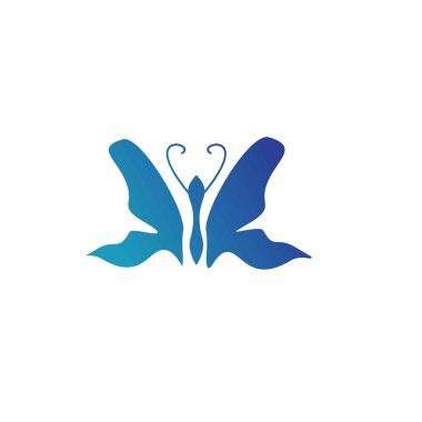 Modern konseptli Kelebek Logosu Tasarımı. Simge kelebek vektör şablonu