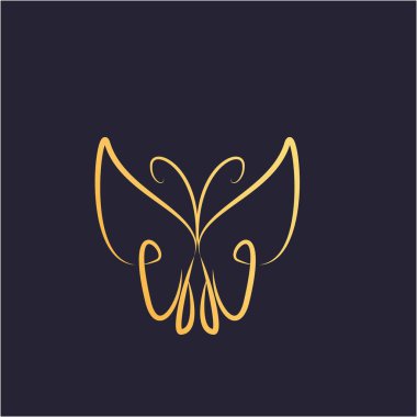 Modern konseptli Kelebek Logosu Tasarımı. Simge kelebek vektör şablonu