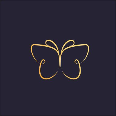 Modern konseptli Kelebek Logosu Tasarımı. Simge kelebek vektör şablonu