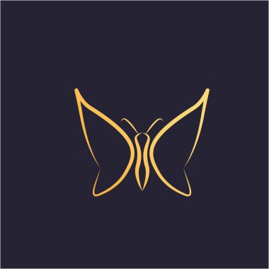 Modern konseptli Kelebek Logosu Tasarımı. Simge kelebek vektör şablonu