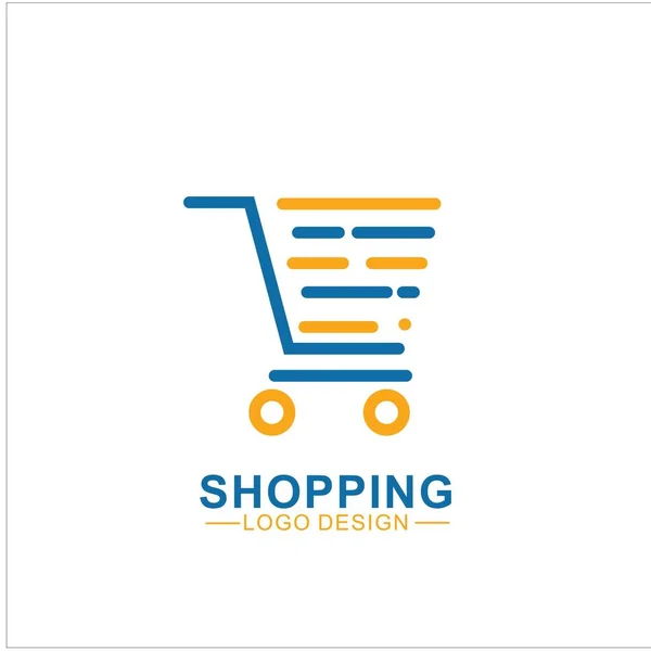 Shopping Logotyp Illustration Design Online Shop Logo Design Mall — Stock vektor