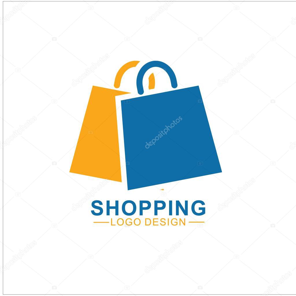 Shopping Logo Illustration Design. Online Shop Logo Design Template