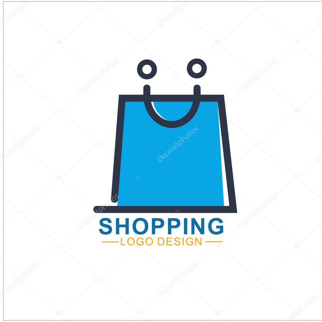 Shopping Logo Illustration Design. Online Shop Logo Design Template