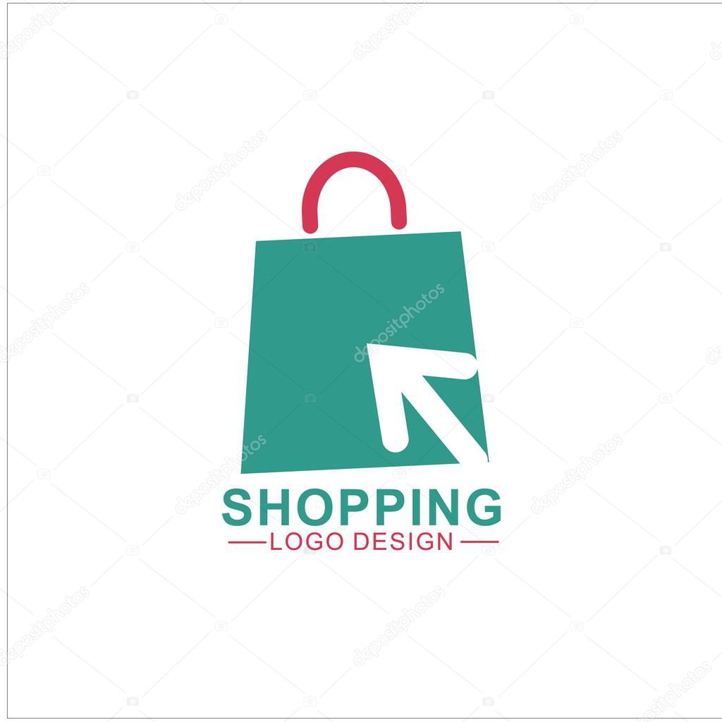 Shopping Logo Illustration Design. Online Shop Logo Design Template
