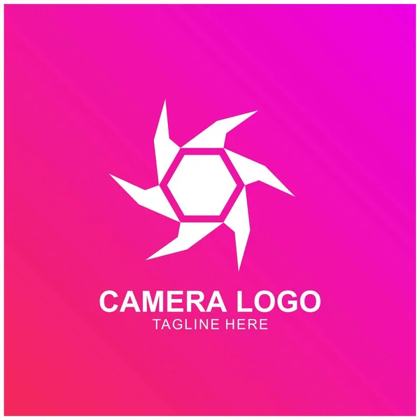 Modèle Vecteur Logo Caméra Photographie Icône Design — Image vectorielle