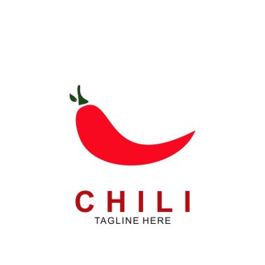 Chili logo tasarımı ve modern konsept. Vektör ikonu biberi. Sıcak tasarım illüstrasyonu