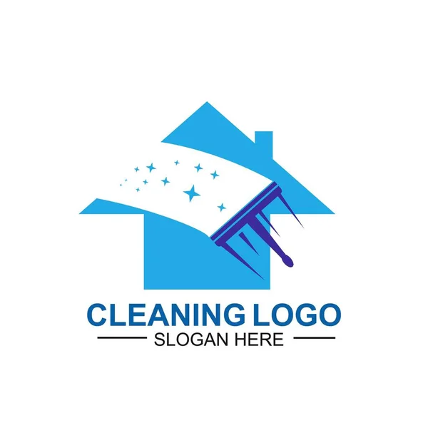 Cleaning Maintenance Logo Template Cleaning Apartments Offices — Stock Vector