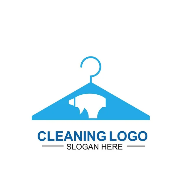 Szablon Logo Czyszczenia Konserwacji Sprzątanie Apartamentów Biur — Wektor stockowy