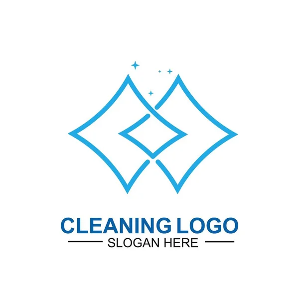 Plantilla Logotipo Limpieza Mantenimiento Limpieza Apartamentos Oficinas — Vector de stock