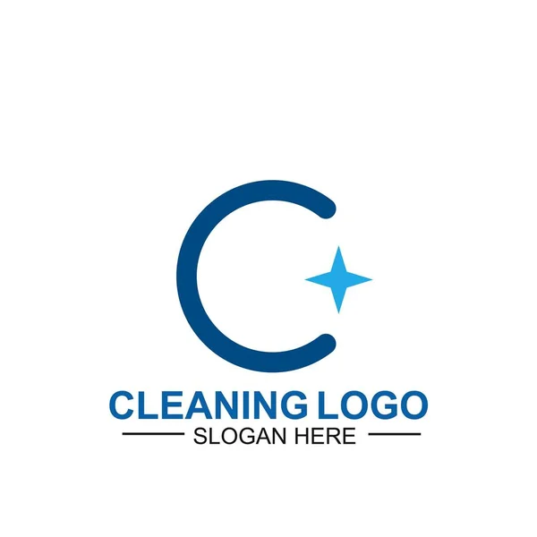Cleaning Maintenance Logo Template Cleaning Apartments Offices — Stock Vector