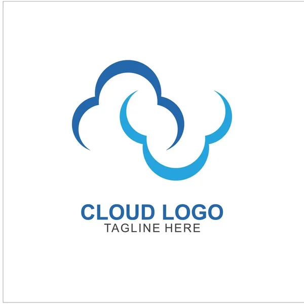 Design Modelo Logotipo Nuvem Projeto Ícone Nuvem Vector — Vetor de Stock