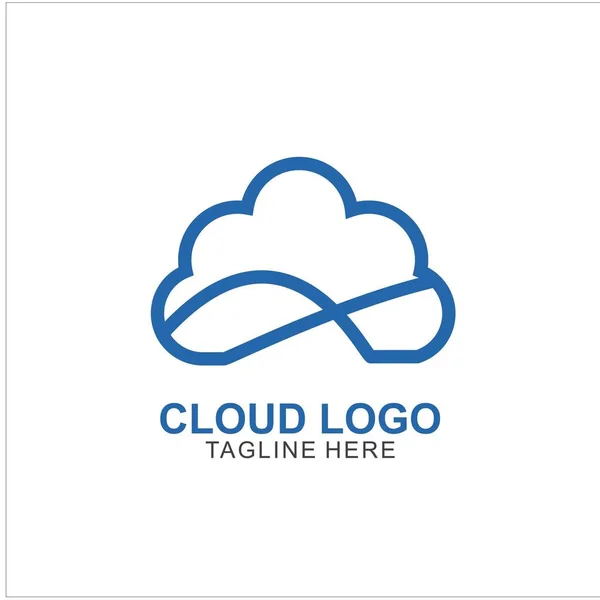 Bulut Logosu Şablonu Tasarımı Bulut Simgesi Tasarımı Vektörü — Stok Vektör