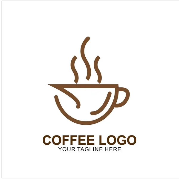 Design Kaffets Logotyp Med Modernt Koncept Ikon Kaffekopp Vektor Mall — Stock vektor
