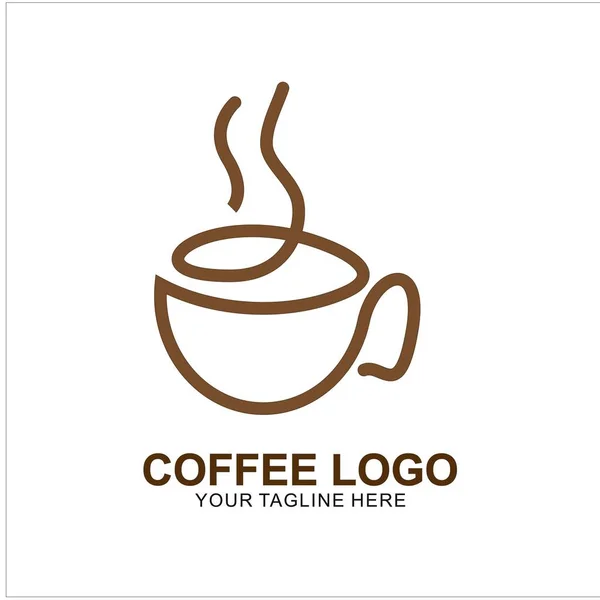 Diseño Del Logotipo Del Café Con Concepto Moderno Icono Taza — Vector de stock