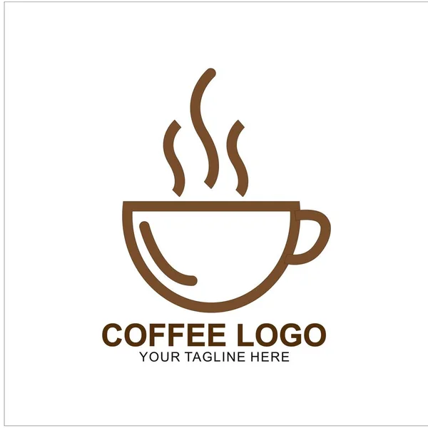 Logo Café Design Avec Concept Moderne Icône Tasse Café Vectoriel — Image vectorielle