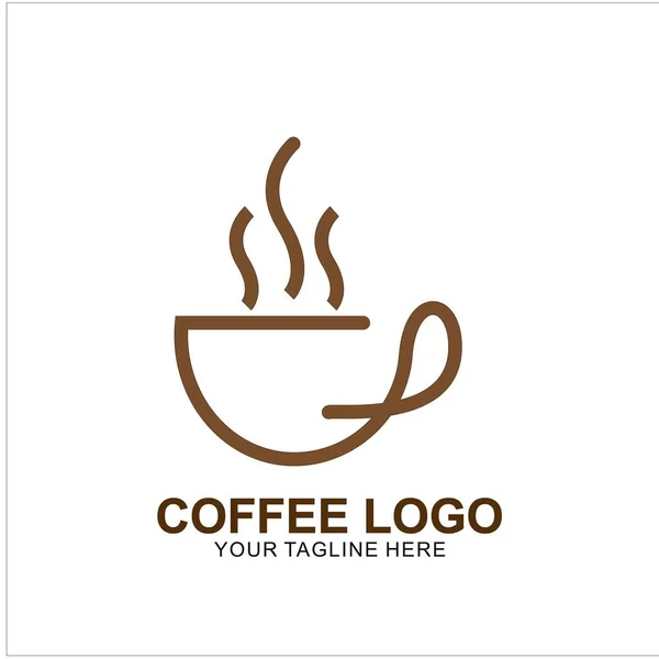 Kaffee Logo Design Mit Modernem Konzept Ikone Kaffeetasse Vektor Vorlage — Stockvektor