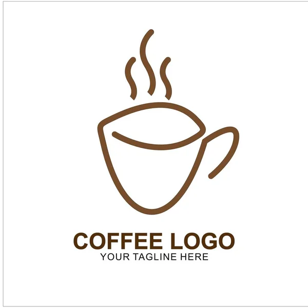 Diseño Del Logotipo Del Café Con Concepto Moderno Icono Taza — Vector de stock