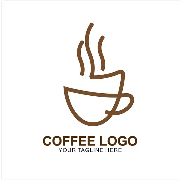 Kaffee Logo Design Mit Modernem Konzept Ikone Kaffeetasse Vektor Vorlage — Stockvektor