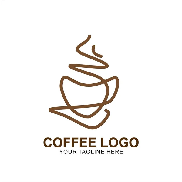 Design Kaffets Logotyp Med Modernt Koncept Ikon Kaffekopp Vektor Mall — Stock vektor