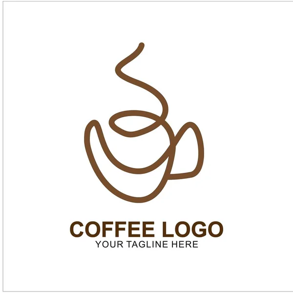 Diseño Del Logotipo Del Café Con Concepto Moderno Icono Taza — Vector de stock