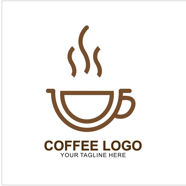 Kaffee Logo Design Mit Modernem Konzept Ikone Kaffeetasse Vektor Vorlage — Stockvektor