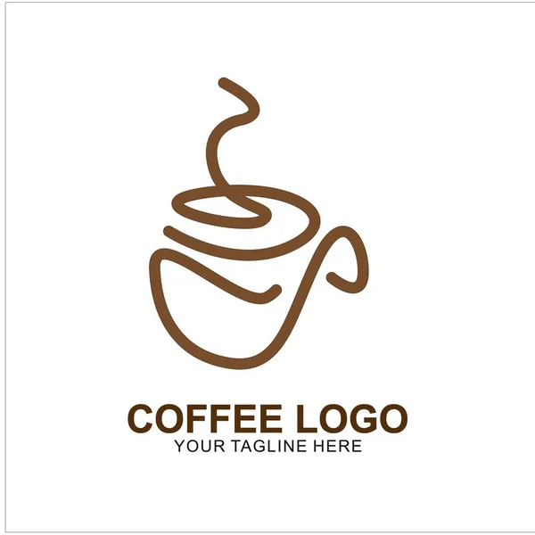 Diseño Del Logotipo Del Café Con Concepto Moderno Icono Taza — Vector de stock