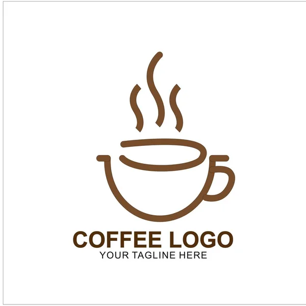 Diseño Del Logotipo Del Café Con Concepto Moderno Icono Taza — Vector de stock