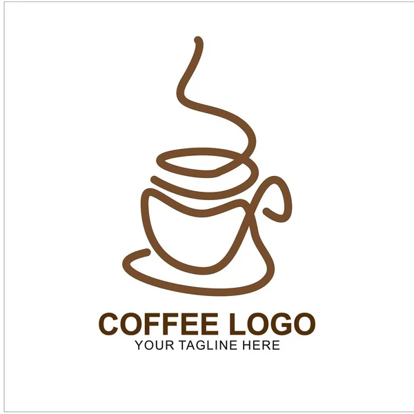 Kaffee Logo Design Mit Modernem Konzept Ikone Kaffeetasse Vektor Vorlage — Stockvektor