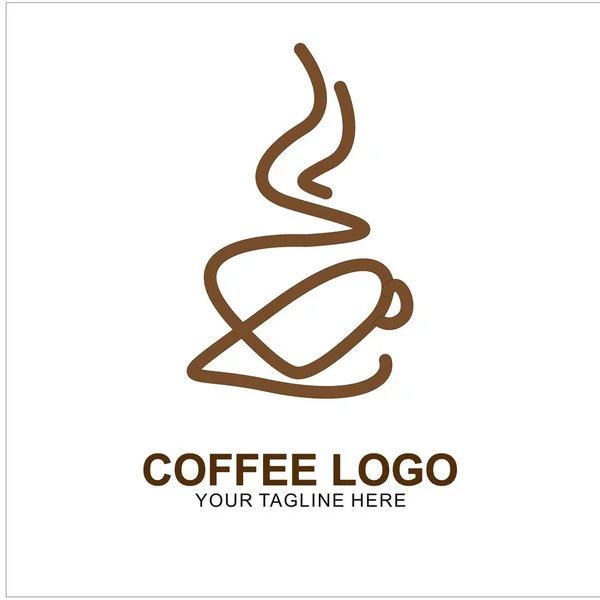 Logo Café Design Avec Concept Moderne Icône Tasse Café Vectoriel — Image vectorielle