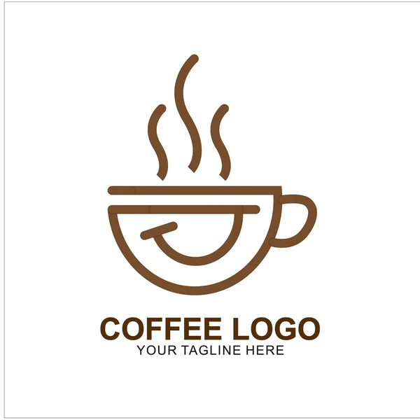Дизайн Логотипу Кави Сучасною Концепцією Піктограма Чашки Кави Векторний Шаблон — стоковий вектор