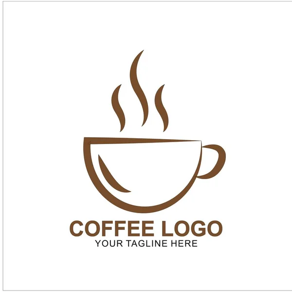 Diseño Del Logotipo Del Café Con Concepto Moderno Icono Taza — Vector de stock