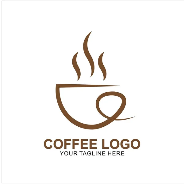 Logo Café Design Avec Concept Moderne Icône Tasse Café Vectoriel — Image vectorielle