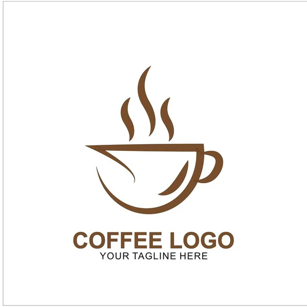 Diseño Del Logotipo Del Café Con Concepto Moderno Icono Taza — Archivo Imágenes Vectoriales