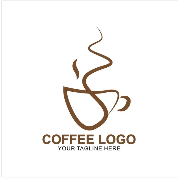 Kaffee Logo Design Mit Modernem Konzept Ikone Kaffeetasse Vektor Vorlage — Stockvektor