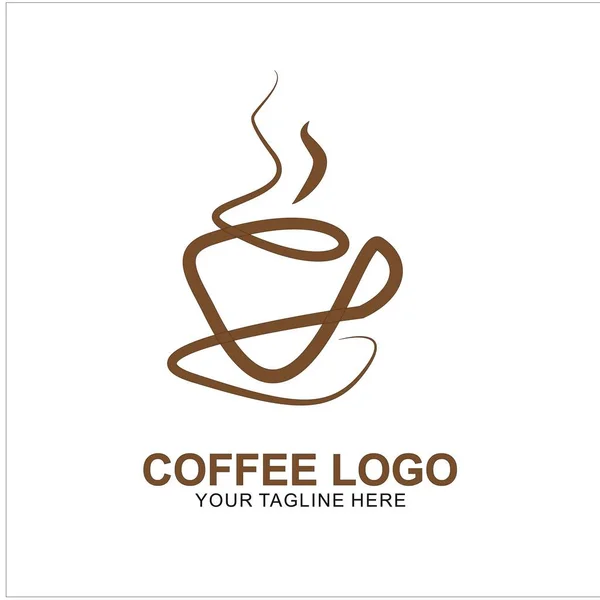 Logo Café Design Avec Concept Moderne Icône Tasse Café Vectoriel — Image vectorielle