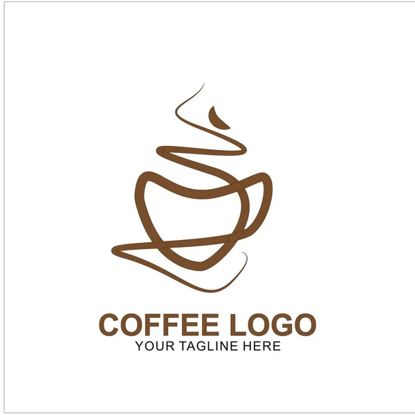 Kaffee Logo Design Mit Modernem Konzept Ikone Kaffeetasse Vektor Vorlage — Stockvektor