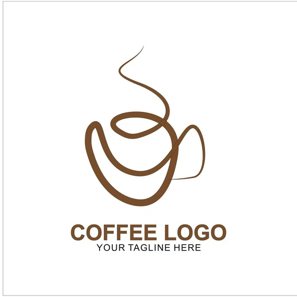 Diseño Del Logotipo Del Café Con Concepto Moderno Icono Taza — Archivo Imágenes Vectoriales