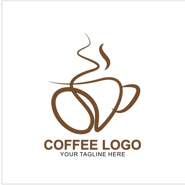 Diseño Del Logotipo Del Café Con Concepto Moderno Icono Taza — Vector de stock