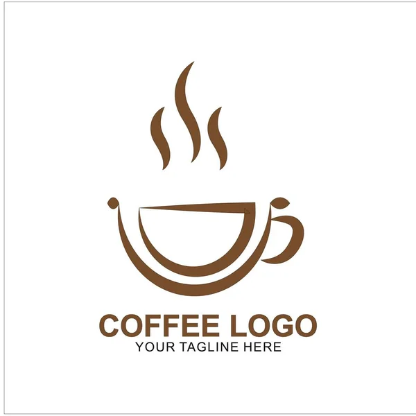 Kaffee Logo Design Mit Modernem Konzept Ikone Kaffeetasse Vektor Vorlage — Stockvektor
