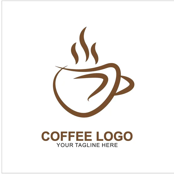 Diseño Del Logotipo Del Café Con Concepto Moderno Icono Taza — Vector de stock