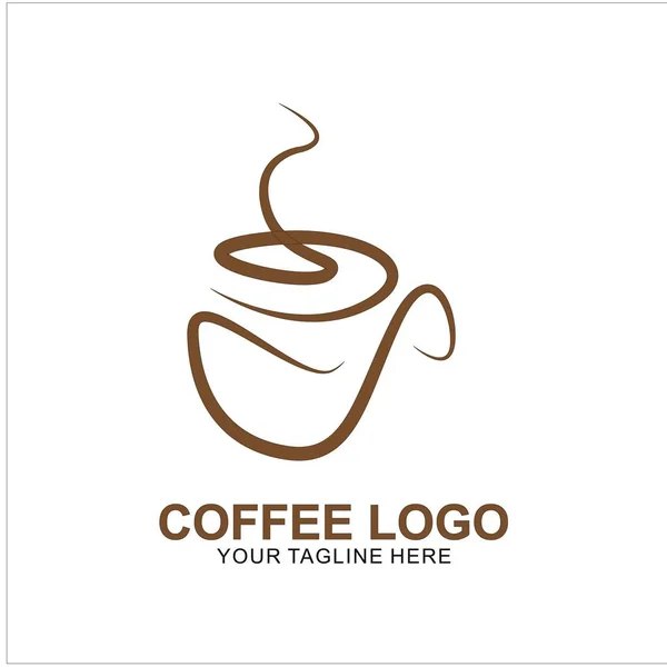 Diseño Del Logotipo Del Café Con Concepto Moderno Icono Taza — Vector de stock