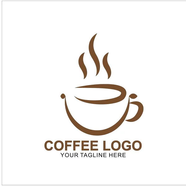 Logo Café Design Avec Concept Moderne Icône Tasse Café Vectoriel — Image vectorielle