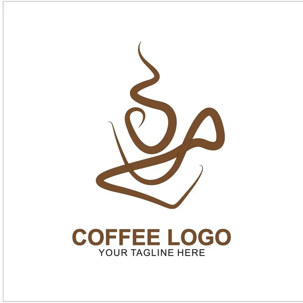 Kaffee Logo Design Mit Modernem Konzept Ikone Kaffeetasse Vektor Vorlage — Stockvektor